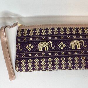 🐘✨ Thai Elephant Embroidered Pouch – Boho Ethnic Cosmetic Bag Wristlet